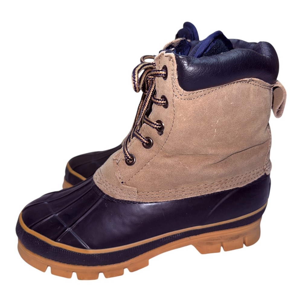 Lake N Trail Mens W. Slush 840261 Tan Black Duck Boots Waterproof Lace Up Size 9